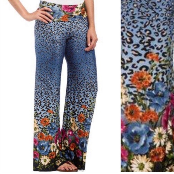 One left,  Animal Print Palazzo Pants Medium - Picture 2 of 9